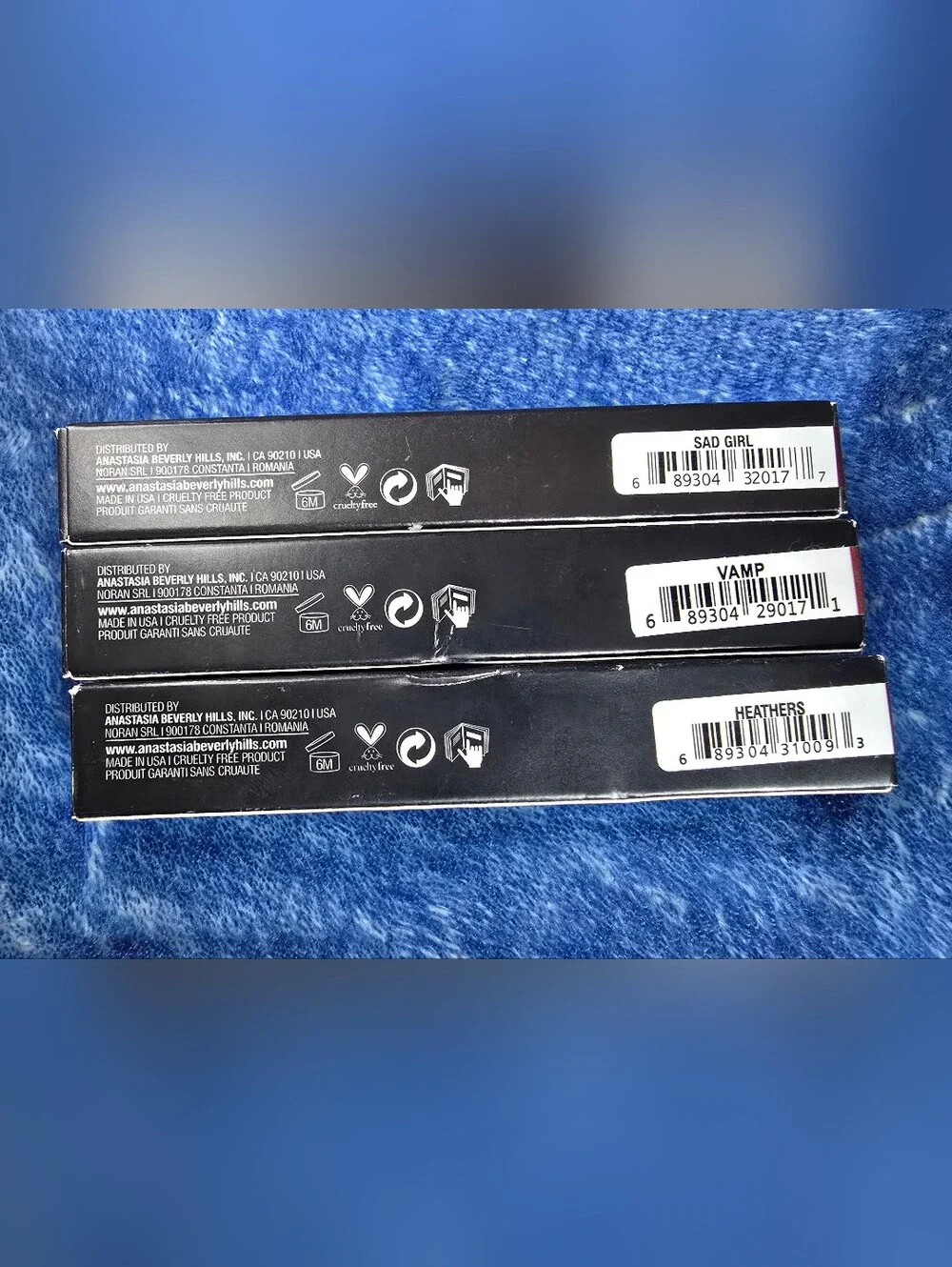 ABH Matte Liquid Lipstick 3-Pc Bundle - Vampy Dark Shades New Boxed